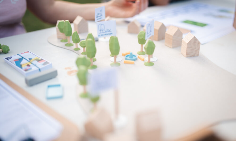 Vue d'une maquette d'exploration des possibilités mise en forme par les participants.